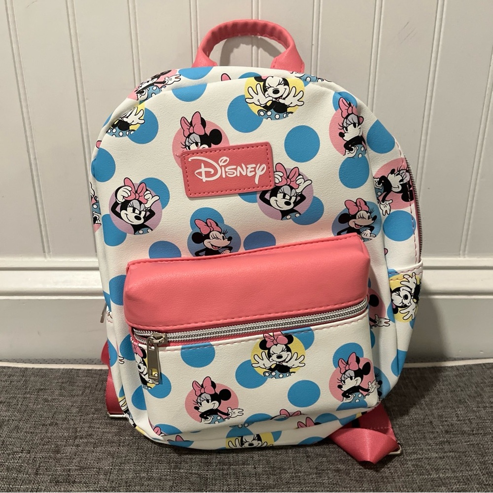 Disney Minnie Mouse Small Cute Backpack - Pink and Blue NEW
